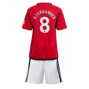 Maillot de foot Manchester United Bruno Fernandes #8 Domicile enfant 2023-24 Manches Courte (+ pantalon court)